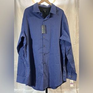 NWT ~ Big & Tall ~ Van Heusen ~ Buttoned down, collar, blue stripped